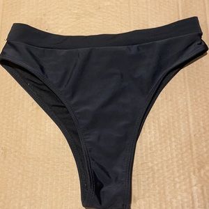 SHEIN black high waisted bikini bottoms.